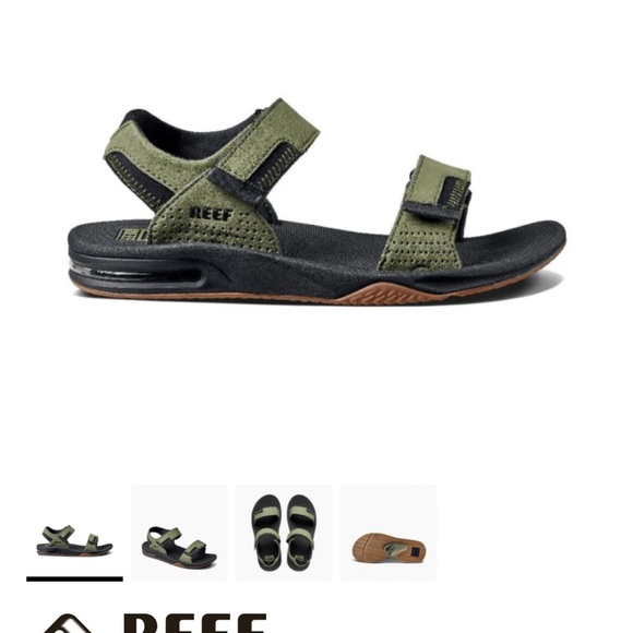 Reef Men's Fanning Baja Sandals with bottle opener soles - Olive/Gum,Size 8 - Picture 8 of 8